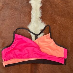 PINK Victoria's Secret Pink and Orange Sports Bra